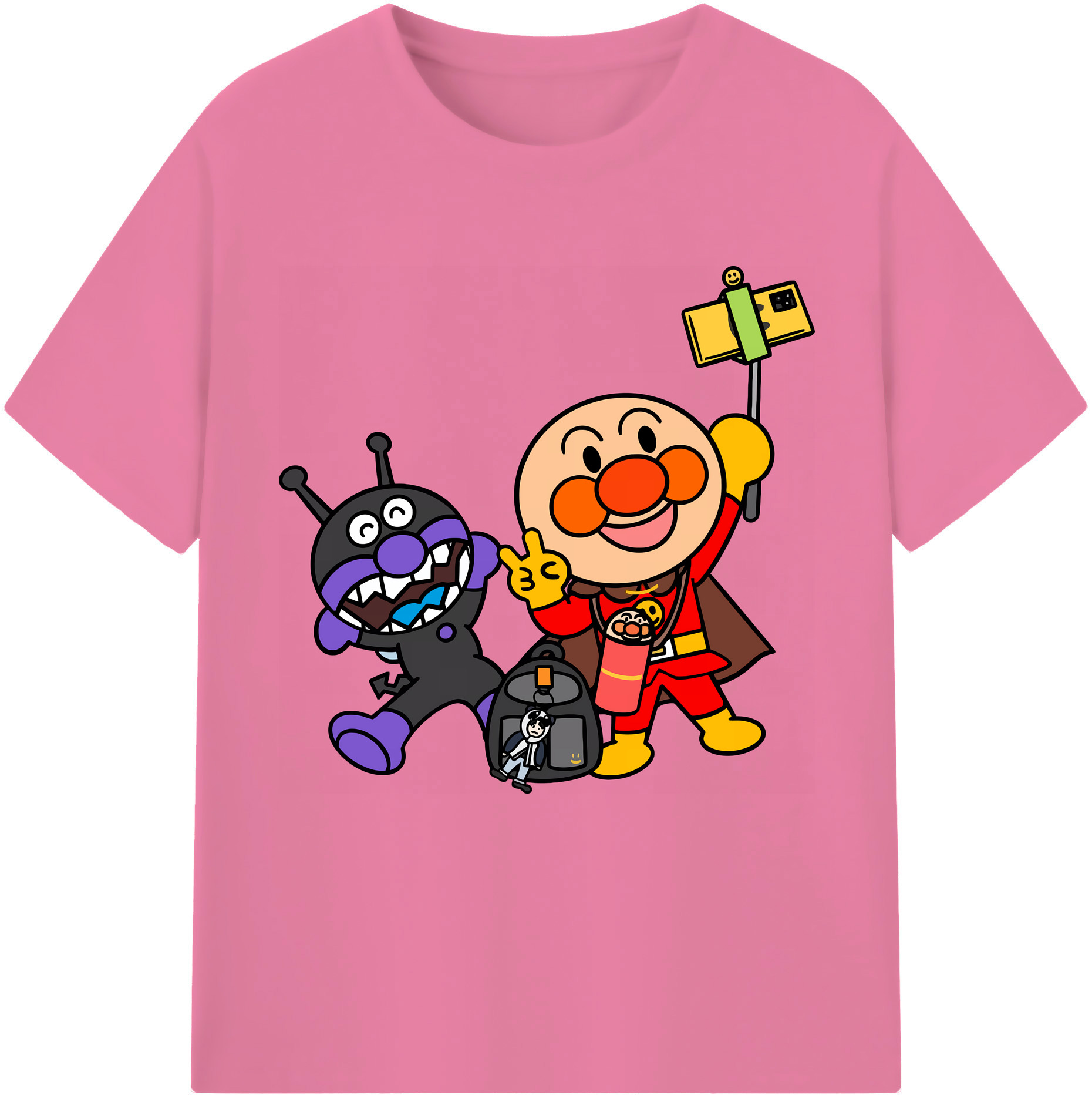 （画像用） アンパンマン Anpanman 綿100％半袖Tシャツ（フロントプリント）